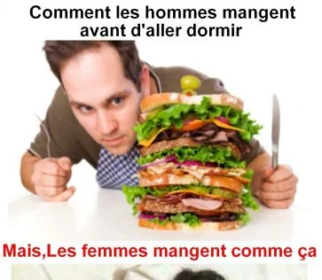 Comment les femmes et les hommes mangent avant d’aller dormir