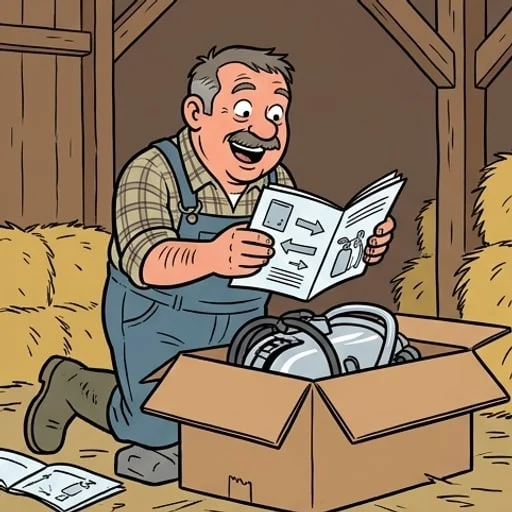 Quand un fermier vient d’acheter une trayeuse automatique à vache très high-tech — illustration 1
