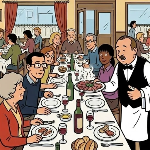 Au restaurant, Roger sert l’entrée avec un détail en trop — illustration 1