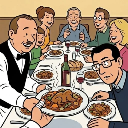 Déjeuner familial au restaurant - illustration 2