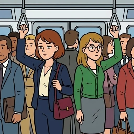 Heure de pointe dans le métro — illustration 1