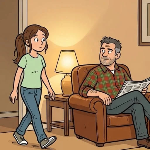 Une fille va voir son père et lui demande — illustration 1
