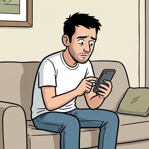 Un fils envoie un SMS à sa mère — illustration 1