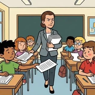 histoire-toto-47-panel1 Le prof ramasse les devoirs — illustration 1