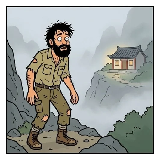 Il est perdu dans les montagnes en Chine, et il aperçoit enfin une… — illustration 1