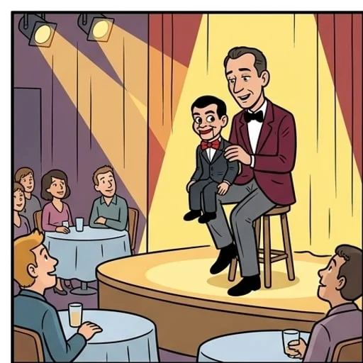 La blonde interrompt le ventriloque en pleine tournée — illustration 1