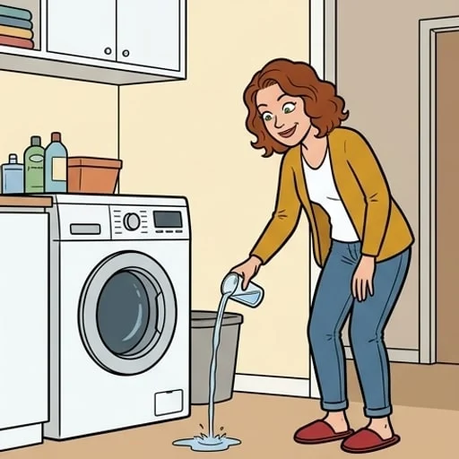 Machine à laver en fuite, mari patient et piège maison — illustration 1