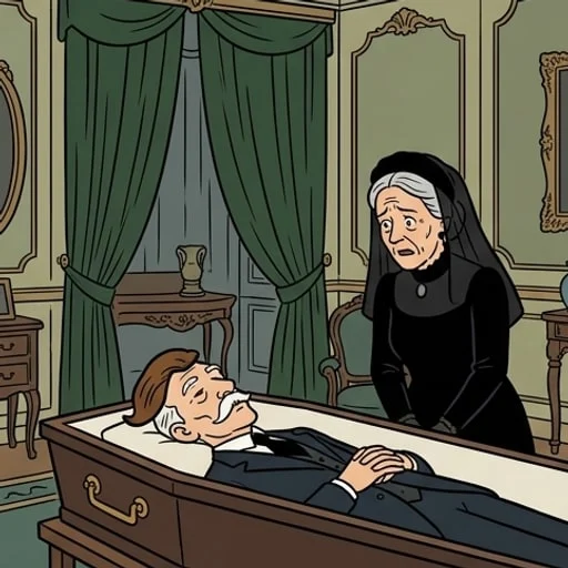 Au cercueil, la moumoute du comte complique tout — illustration 1