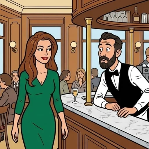 À la brasserie, une cliente demande une petite commission — illustration 1