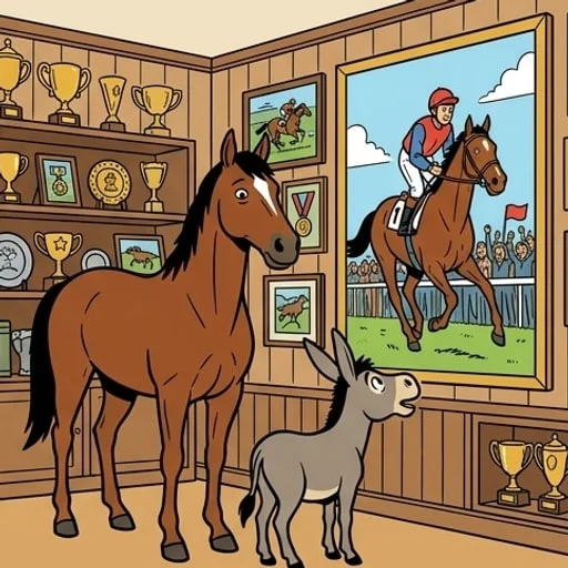 Le cheval, l’âne et le tableau de zèbre - illustration 2