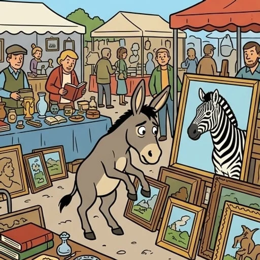 Le cheval, l’âne et le tableau de zèbre - illustration 3