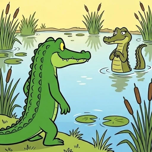 Au marais, le crocodile séducteur sort son style Lacoste — illustration 1