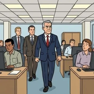 Nouveau directeur, jeune au mur et paie cash au bureau