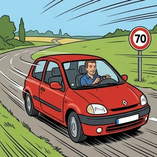 Lettre de Toto flashé à 250 km/h sur une portion de route limitée à 70 — illustration 1