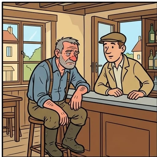 Au troquet, un paysan raconte sa vache et ses malheurs — illustration 1