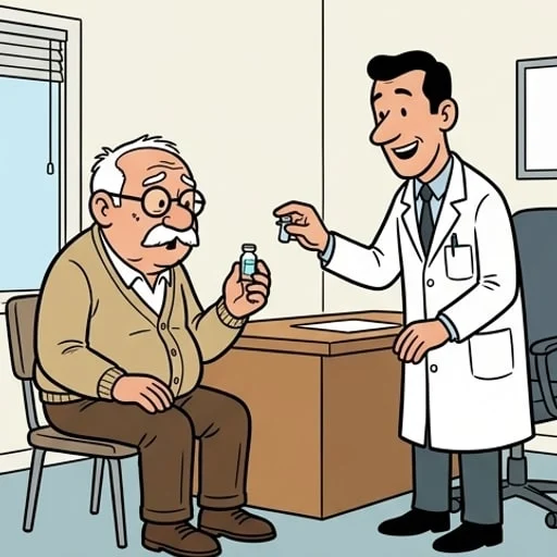 Papy va voir son médecin pour une analyse de sperme — illustration 1